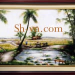 乡村风景画手工刺绣＝可愛的故鄉　15＝SHVN 1115 - 80cm x 95cm. (2)